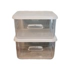 Lot Of 2 Rubbermaid Commercial Square Storage Containers W Lids 4 Qt Clear  6509