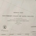 Early Nautical Chart Etching Of Southern Coast Long Island 1857 Fairfax    