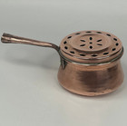 Vintage French Kitchen Copper Pan With Perforated Lid For Keeping Food Warm
