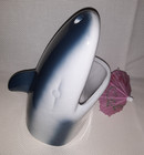 Vintage Blue Shark Tiki Mug Ceramic  dw144 Straw Holder Bar Hawaii Decor