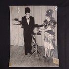 1950 s Magician Frank Whit   Assistant With Frankenstein Head Antique Photo