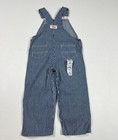 Vintage Round House Striped Train Conductor Engineer Kids Size 4t Overalls