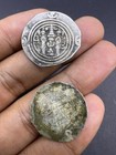 Pair Of Ancient Old Sassanian Different Kings Era Pure Sliver Darcham Coins