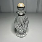 Czech Republic Art Glass Perfume Bottle Faux Pearl Topper  5 