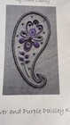 Clare Clensy Vine Embroidery Kit Silver   Purple Paisley Kit