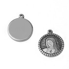 Stainless Steel Virgin Mary  With Sacred Heart Pendant  no Chain 