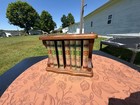 Vintage Wooden Encyclopedia Book-themed Coaster Set With Holder
