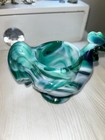 Rare Vintage Imperial Royal Green Slag Rooster Salt Cellar  large 