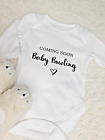Personalised  coming Soon  Baby Vest - Boy girl Baby Announcement pregnancy Gift