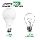 3x Led Light Bulbs 15w  150w  Replacement Daylight 6500k A21 E26 Lamp Soft White