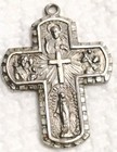 Vintage Sterling Silver 4way Cross Saint Christopher Joseph Mary Jesus