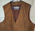 Vintage Deerskin Leather Vest Mens Xl Snap Western