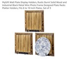 Mygift Wall Plate Display Rack Rustic Wood Plate Holder Set Of 3 8-10in