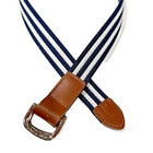 Janie   Jack Leather Canvas Belt Boys 2t 3t Blue Brown Easter Preppy Stripe