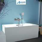 Brushed Nickel Bathtub Faucet Wall Mount Only Tub Filler With Handheld Sprayer 6
