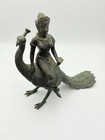 Bronze Woman On Peacock Figure From Asia  Thailand With Unique Beautiful Patina