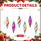 6pcs Vintage Glass Finial Christmas Candy-striped Icicle Ornaments 5 6  Finial