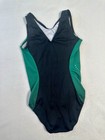 Gk Elite Leotard Gymnastics Green   Black Swirl N Twirl Tank Child Large Cl