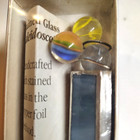 Vintage Kaleidoscope  Stained Glass 3 Marbles Sky Blue X 1 Silver Trim