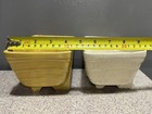 2 Vintage Mcm Art Deco Yellow cream Cookson Pottery Ceramic Planters Usa Cp-1266