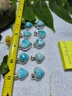 Lot Of Larimar And Silver Hearts Cabochons  Atlantis Stone  Larimar Blue Sky