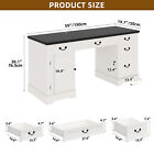 59  Farmhouse Executive Computer Office Desk With Storage Cabinet Power Outlets