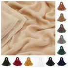 Muslim Hijab Women Scarf Solid Soft Shawls Headscarf Islamic Turban Wide Edge