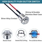 5-pcs 12 Mm Momentary Push Button Switch Waterproof Push Button Switch Round
