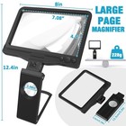 30x 6x Rechargeable Magnifying Glass For Reading  Large Full Page Magnifier With