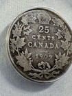 1909 Canada 25 Cents Silver Coin Graded G 4 Details Scratched By Anacs