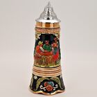 Dbgm Original Vintage Signed German Ceramic Painted Glazed Pewter Lid Beer Stein