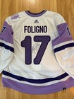 Nick Foligno Minnesota Wild Hockey Fights Cancer Signed Jersey  17 Nhl