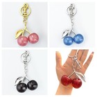 Double Cherry Keychain Set  Exquisite Bag Decoration With Couple Buckle