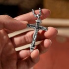 925 Sterling Silver Cross  Pendant Jesus Crucifix Pendant   Chain
