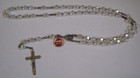 Ab Crystal Glass Bead Sterling Rosary Ornate Crucifix Mary Jesus Medal Italy
