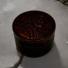 Rare Vintage 1972-s Lincoln Penny Stacked 3  Copper Metal Coin Bank 1975 Ccc