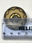 Antique Metal Celluloid Brass Button Glass Floral Under Brass Centerpiece