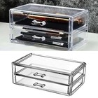 Desk Organizers Box With 2 Drawers For Cosmetic Display Jewelry Storage Case