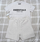 Fear Of God Essentials  light Oatmeal  Oversized Loose Tee   Short S Size Set