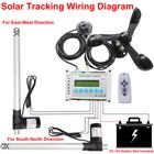 Dual Axis Solar Panel Tracker Controller W 6000n  Linear Actuator Anemometer Kit