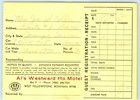 1970s West Yellowstone  Montana Al s Westward Motel Registration Receipt Vtg 2b