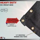 Heavy Duty Mesh Tarp 95  Privacy  Black- Fencing Tarp  Double Reinforced Corners