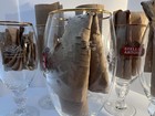 Stella Artois 50 Cl Lot Of 6 Chalice Beer Glasses Gold Rim Belgium Barware