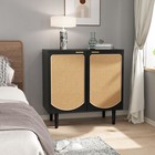 Accent Storage Cabinet With 2 Rattan Doors Sideboard Buffet Cabinet Modern