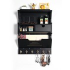 Ninelan Elegant Wall-mounted Mail Organizer  Key And Mail Holder With Storage