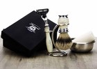 Silver Tip Badger Shaving Brush Kit With 3 Edge Razor For Men -5 Pcs Shaving Set