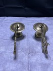 Vintage Solid Brass Ornate Scroll Wall Sconce Candle Holders Set Of 2
