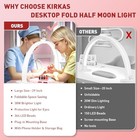  Half Moon Light For Nail Tech With Phone Stand  29in Large Foldable Arch White