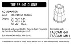 The Ps-m1 Clone - New Power Supply For Tascam 644 And Mm1