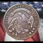 1824 Capped Bust Quarter Dollar Silver Plated Novelty Coin Modern Restrike Token